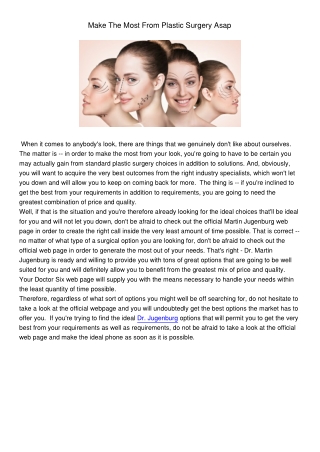 MakeTheMostFromPlasticSurgeryAsap
