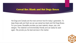 Get Your Own Unique Custom Printed Hot Dogs Boxes