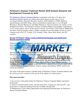 Parkinson’s Disease Treatment Market