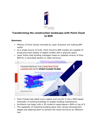 Transforming the construction landscape with Point Cloud to BIM