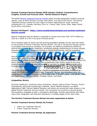 Particle Treatment Devices Market