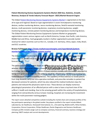 Patient Monitoring Devices Equipments Systems Market
