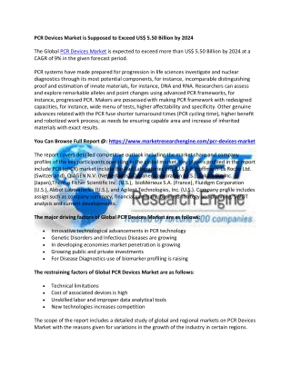PCR Devices Market