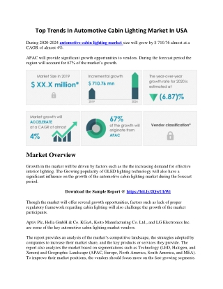 Top Trends In Automotive Cabin Lighting Market In USA