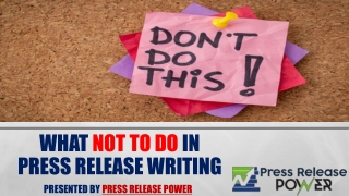 Press Release Writing Dont's