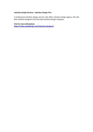 Interface Design Services - Interface Design Firm
