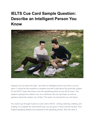 IELTS Cue Card Sample Topic: An Intelligent person You Know