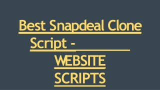Best Snapdeal Clone Script - WEBSITE SCRIPTS