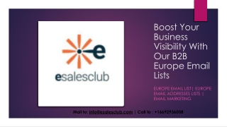 Europe Business Email List | Europe Email Addresses list