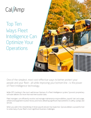 Top Ten Ways Fleet Intelligence Can Optimize Your School Bus Operations