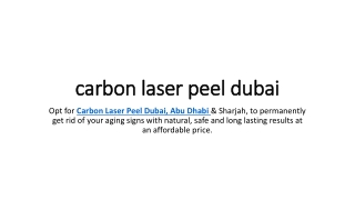 carbon laser peel dubai