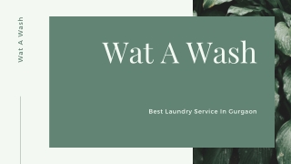 Get Laundry Service In Gurgaon At Wat A Wash
