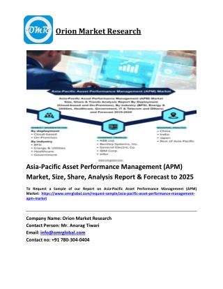 Asia-Pacific Asset Performance Management (APM) Market Trends, Size, Competitive Analysis and Forecast 2019-2025