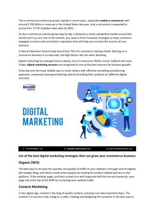 How digital marketing impacts e commerce business