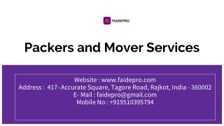 Packers and mover services