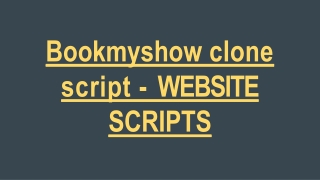 Book Myshow clone script - WEBSITE SCRIPTS
