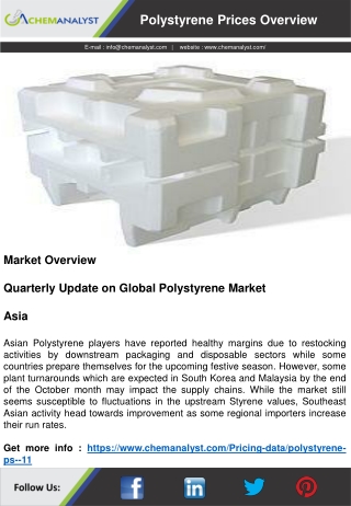 Polystyrene Prices, News, Supply and Demand | ChemAnalyst