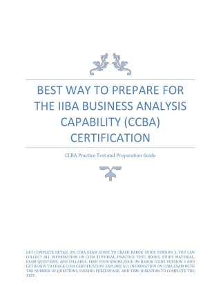 Best Way to Prepare for the IIBA Business Analysis Capability (CCBA) Certification