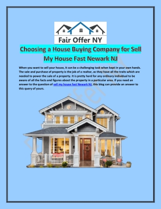 Sell My House Fast in New Jersey | Fair Offer NY