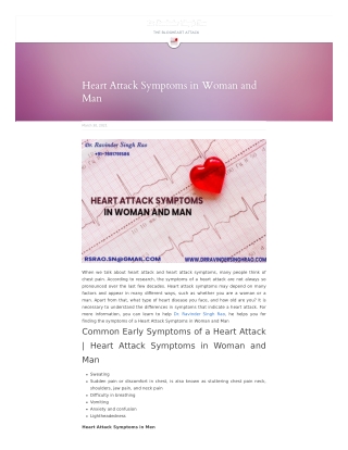 Heart Attack Symptoms in Woman and Man