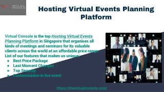 Hosting Virtual Events Planning Platform