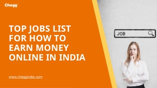 Top 11 Jobs List for How to Earn Money Online in India