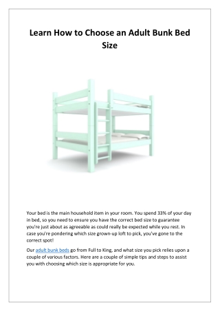 Learn How to Choose an Adult Bunk Bed Size