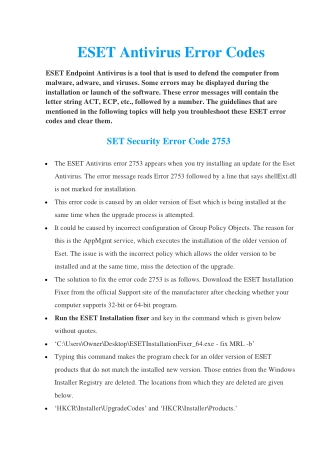 How To Fix ESET Error Codes? | Simple Instructions