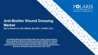 Anti-Biofilm Wound Dressing Market Size, Share, Trends And Forecast To 2027