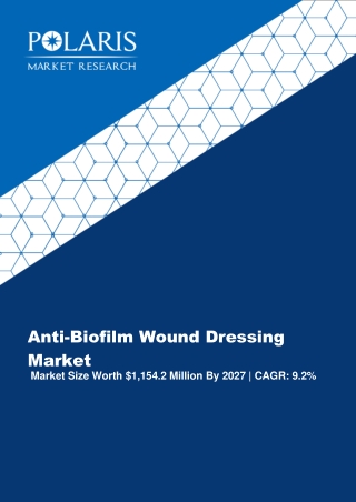 Anti-Biofilm Wound Dressing Market Size, Share, Trends And Forecast To 2027