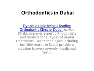 Orthodontics in Dubai