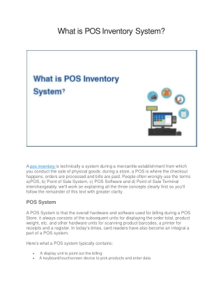 What is POS Inventory System?