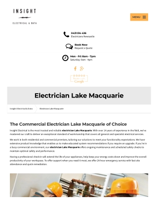 Electrician lake macquarie