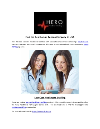 Find the Best Locum Tenens Company in USA