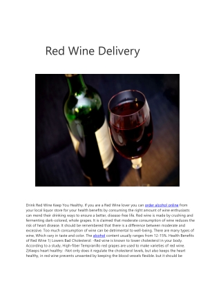 Red Wine delivery