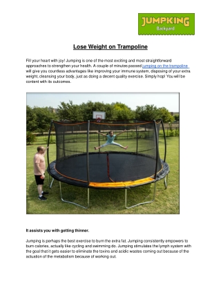 Lose Weight on Trampoline-Jumpking Backyard