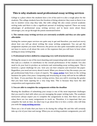 This is why students need professional essay writing services