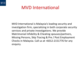 Private Investigation Malaysia