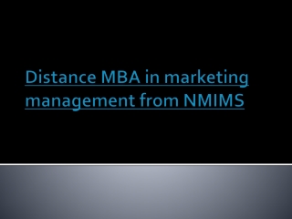 Distance MBA in Marketing Management from NMIMS