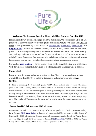 Welcome To Essican Purelife Natural Oils