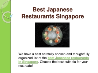 Best Japanese Restaurants Singapore