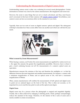 Understanding the Measurements of Digital Camera Zoom