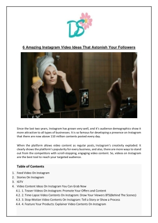 6 Amazing Instagram Video Ideas That Astonish Your Followers