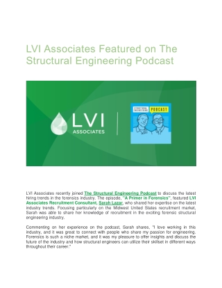 LVI Associates Featured on The Structural Engineering Podcast