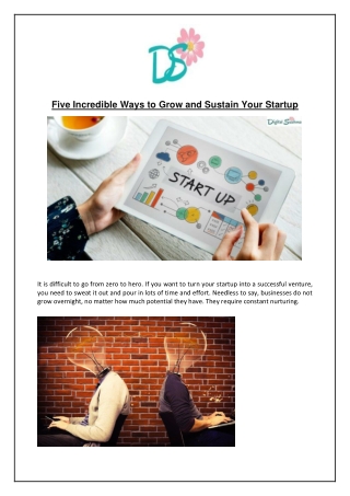 Five Incredible Ways to Grow and Sustain Your Startup