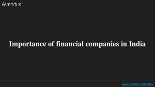 Importance of financial companies in India