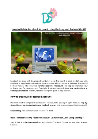 How to Delete Facebook Account Using Desktop and Android Or iOS