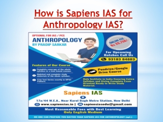 How is Sapiens IAS for Anthropology IAS?