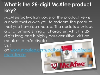 What is the 25-digit McAfee product key?