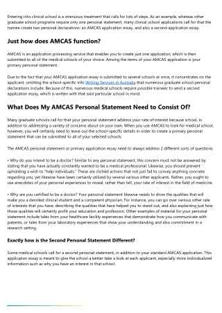 How To Write A Personal Statement For Medical School